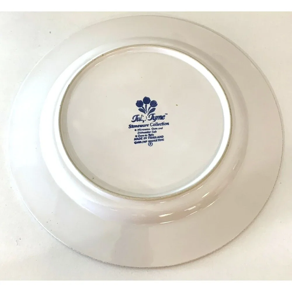 Tulip Tyme Stoneware Floral Dinner Plates 10.5